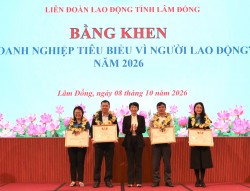 Lâm Đồng biểu dương doanh nghiệp, người lao động tiêu biểu năm 2026