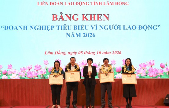 Lâm Đồng biểu dương doanh nghiệp, người lao động tiêu biểu năm 2026 